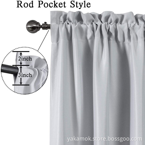 Rideaux ombrés noirs avec poche à tringle